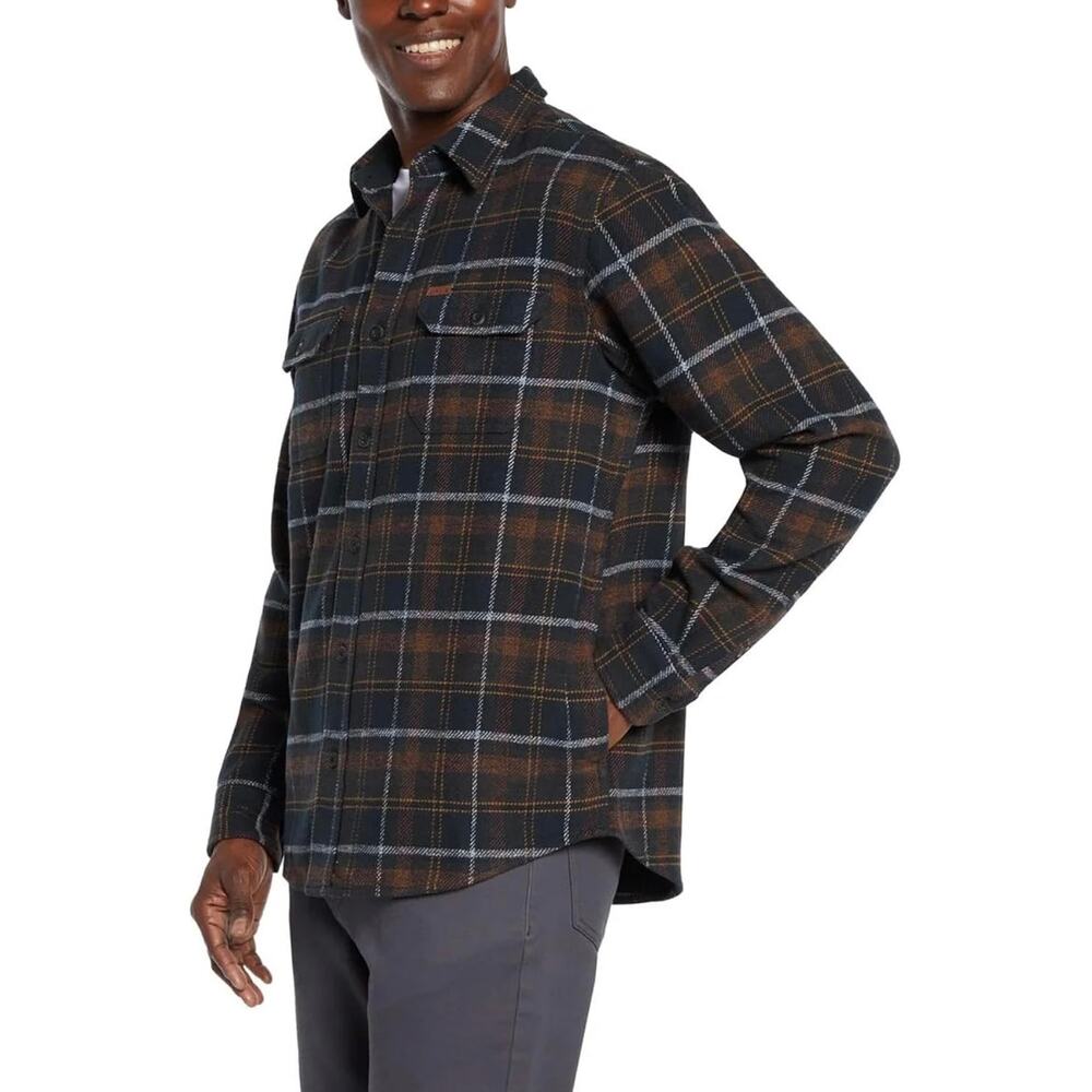 Orvis Men's Plaid Flannel Button-Up Shirt Shacket Outdoor Multicolor Size XL